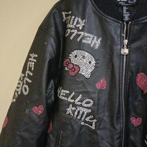 Rhinestone Hello Kitty Bomber Jacket from Forever 21 WORN ONCE . - Picture 2 of 5